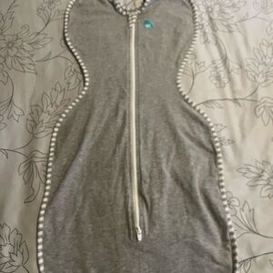 Gray Baby Swaddle with Zipper